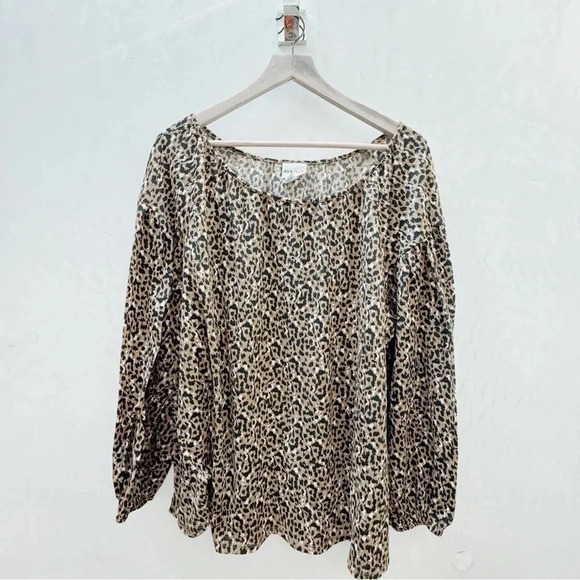 Ava & Viv Tops - AVA & VIV  || Women’s Leopard Print Boatneck Top Blouse 1X